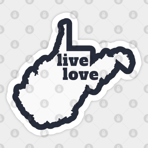 West Virginia - Live Love West Virginia Sticker by Yesteeyear
